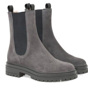 H&M Taupe/ Velvet Ankle Boots